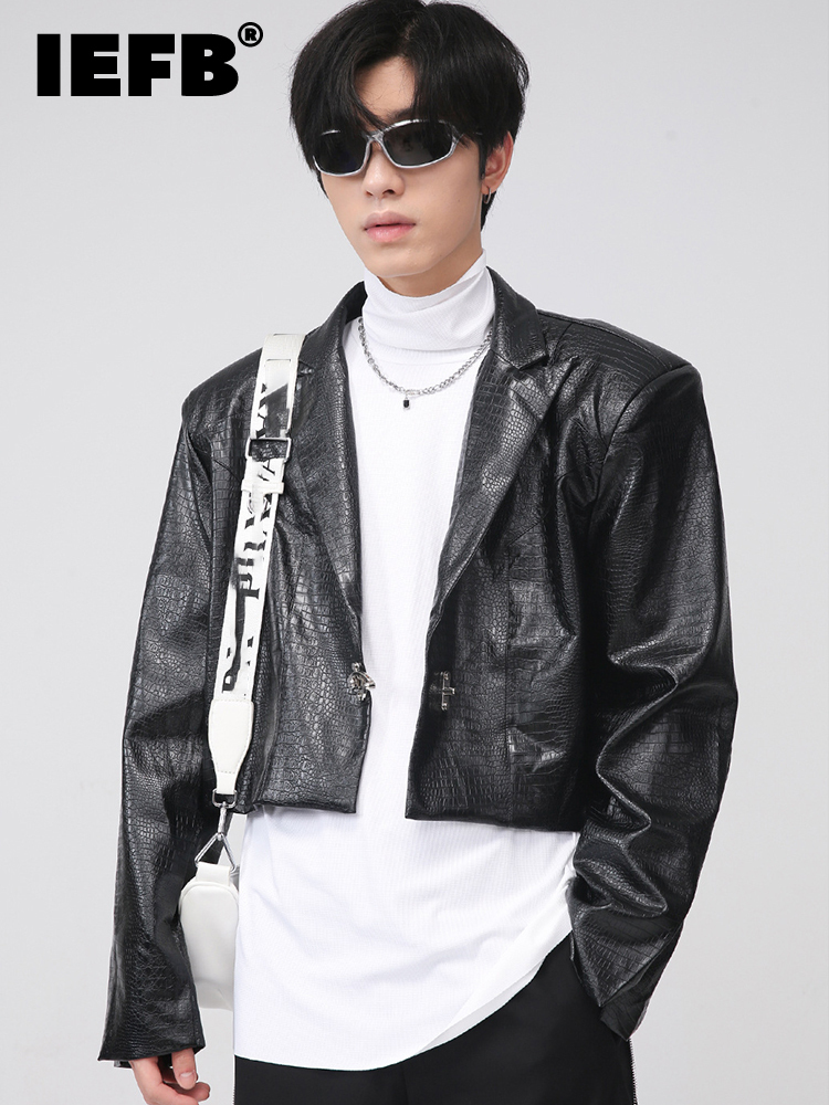 IEFB Men's Jacket Autumn Korean Fashion Loose Personalized Simple Solid Color Short PU Leather Male Coat Solid Color 9A4439 220816, Black
IEFB Men's Jacket Autumn Korean Fashion Loose Personalized Simple Solid Color Short PU Leather Male Coat Solid Color 9A4439 220816, Black