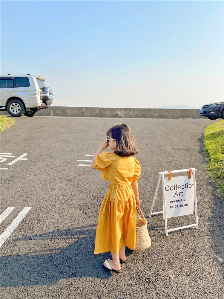 Summer Baby Girls Clothing 2Pcs Sets For Kids Short-Sleeved Top Plus+Wide-Leg Pants Suit Fashion Children's Clothes Outfit 220509