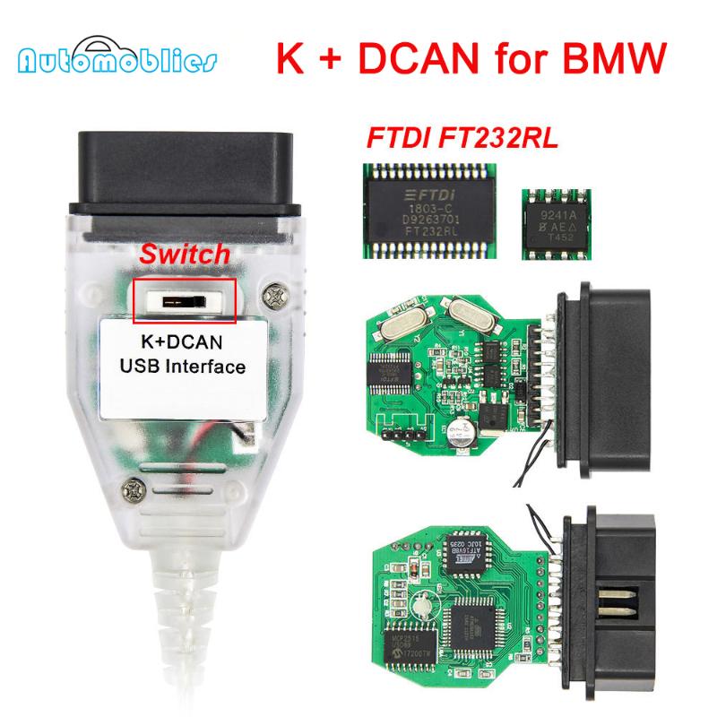 

Diagnostic Tools For K DCAN K+CAN FTDI Chip OBD2 Auto Car OBD 2 Scanner Switch USB Interface Cable +