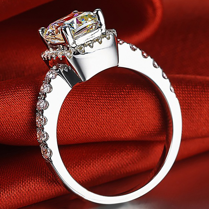 18K Au750 White Gold Women Ring Diamonds 1 2 3 4 5 Carat Cushion Elegant Wedding Party Engagement Anniversary Ring 220816
