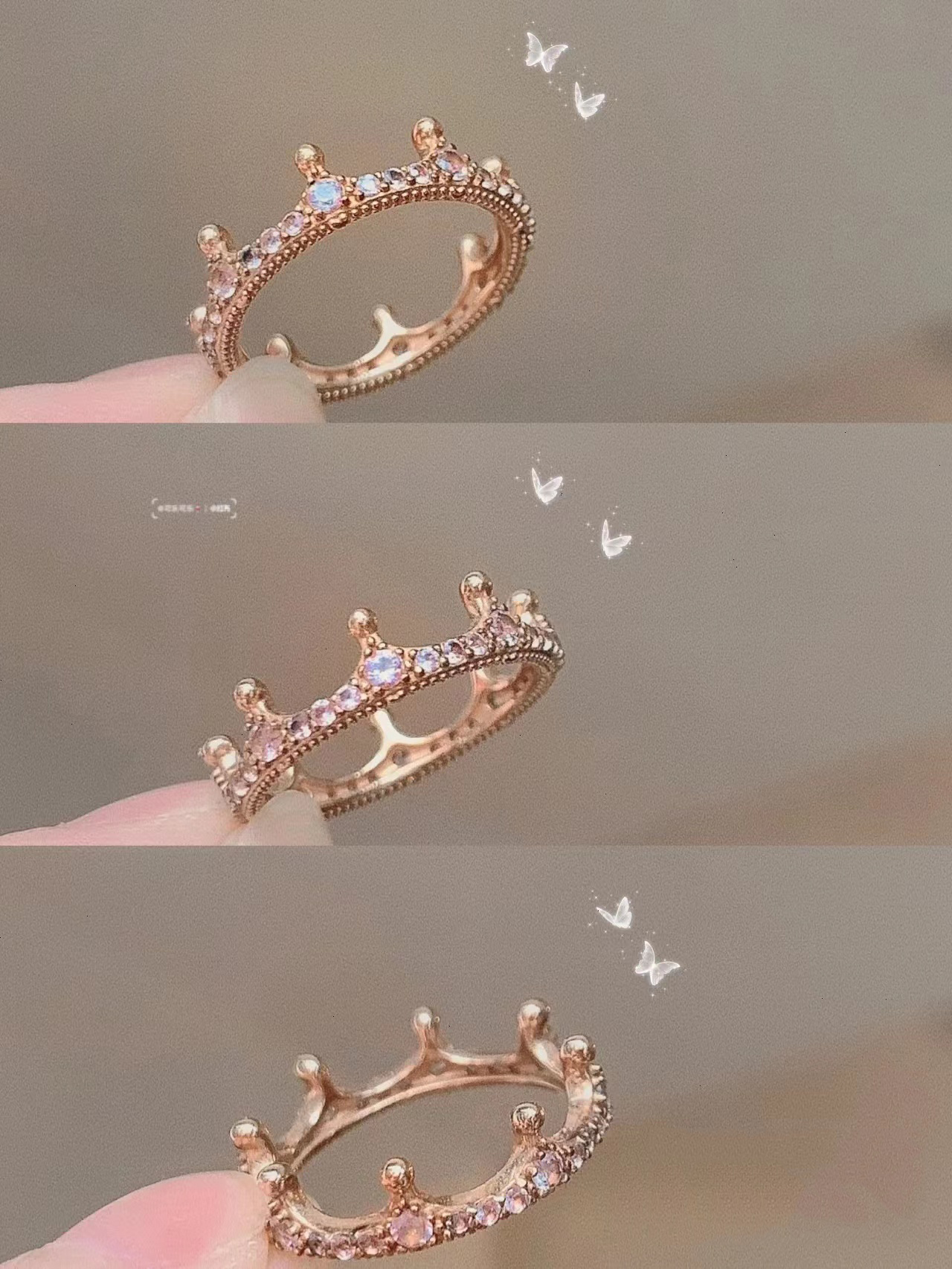 New Popular 925 Sterling Silver Ring Rose Gold Charm Ring Ms Jewelry Fashion Accessories Gift