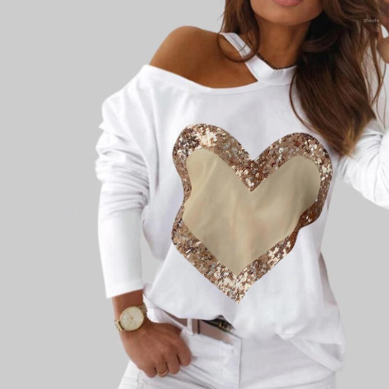 Women' Blouses & Shirts Women Fashion Casual Heart Print Sequin Decor Blouse Pullovers Tee Tops Long Sleeve Top, White
Women' Blouses & Shirts Women Fashion Casual Heart Print Sequin Decor Blouse Pullovers Tee Tops Long Sleeve Top, White
