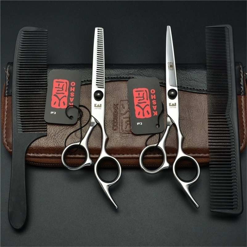 Professional Hairdressing Scissors 6.0 Inches Japan 440C Original Barber Salon Hair Cutting Shears Haircut Scissor Set 220317