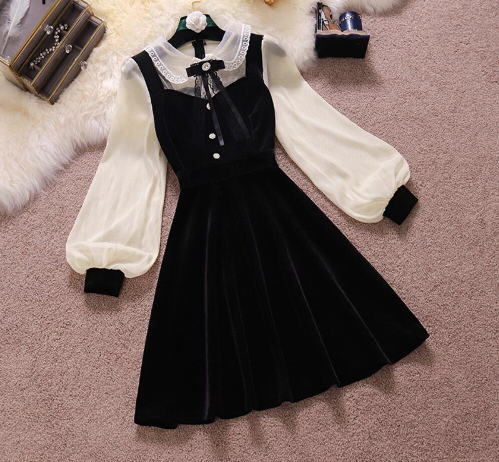 Vintage Velvet Black Dress Stand Neck Lantern Sleeve Party Robe High Waist Slim Vestidos Korean Elegant Dresses Women 2022, Same as picture
Vintage Velvet Black Dress Stand Neck Lantern Sleeve Party Robe High Waist Slim Vestidos Korean Elegant Dresses Women 2022, Same as picture