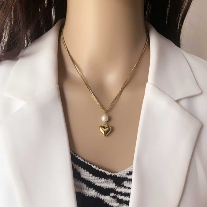 Pendant Necklaces Stainless Steel Fashion Upscale Jewelry Double Chain Pearl Love Heart Charms Choker & Pendants For WomenPendant
Pendant Necklaces Stainless Steel Fashion Upscale Jewelry Double Chain Pearl Love Heart Charms Choker & Pendants For WomenPendant