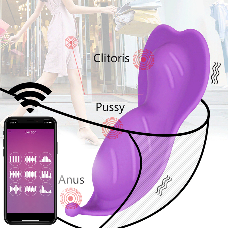Butterfly Wearable Dildo Vibrator for Women Bluetooth Wireless APP Remote Control Vibrating Panties Sex Toys Couple 220329