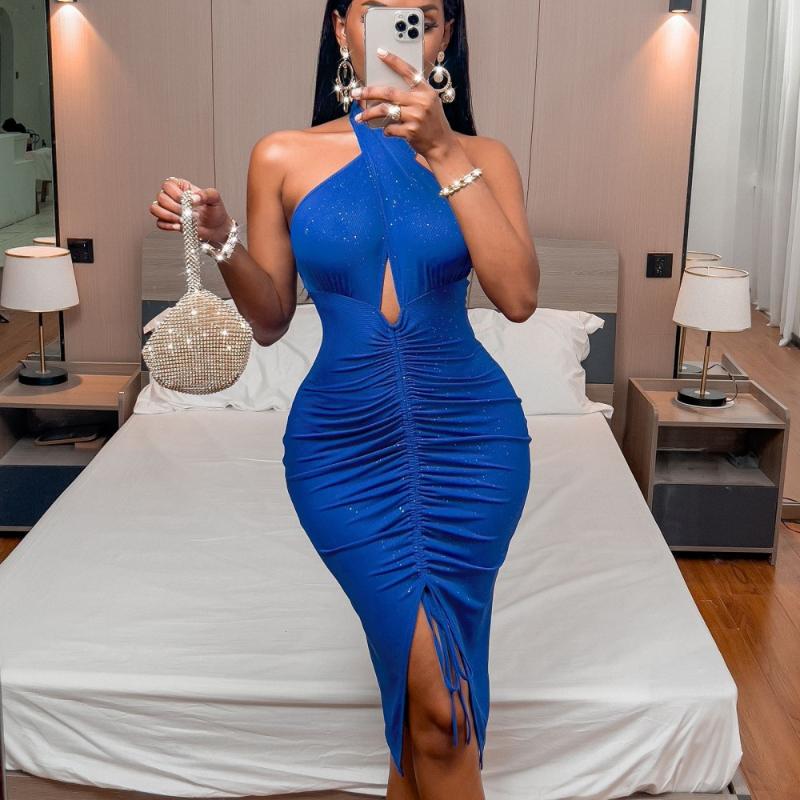 Casual Dresses Blue Red Summer Dress Drawstring Spaghetti Straps Halter Neck Backless Midi For Women Party Sexy Vestidos 2022 Spring, Black
Casual Dresses Blue Red Summer Dress Drawstring Spaghetti Straps Halter Neck Backless Midi For Women Party Sexy Vestidos 2022 Spring, Black