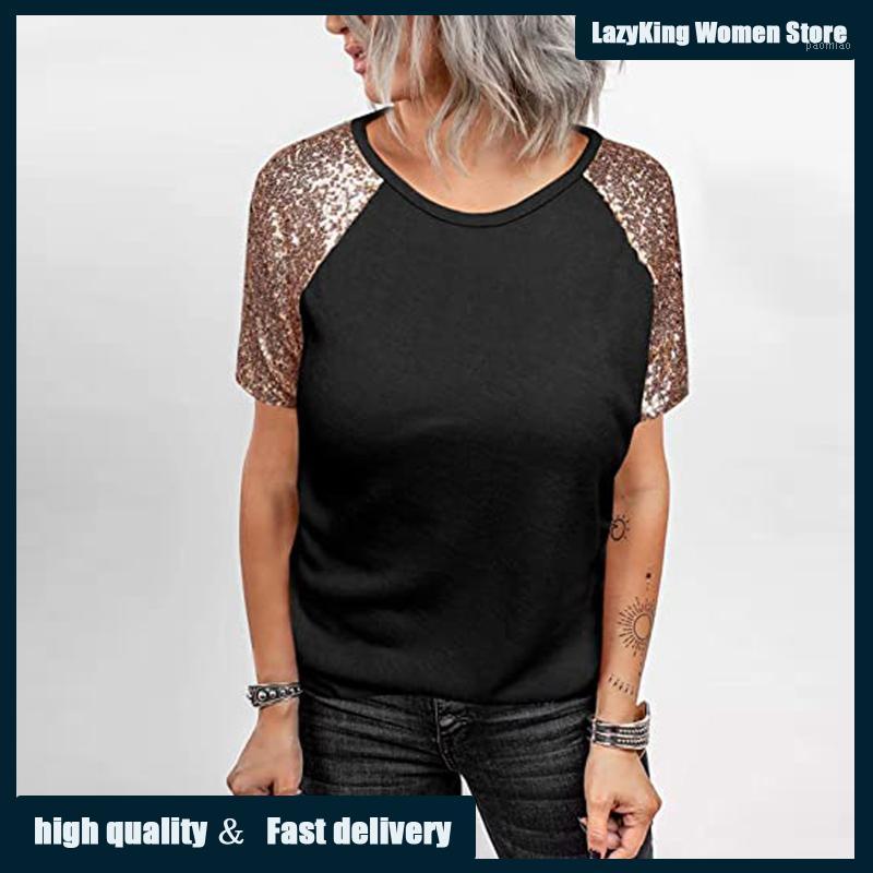 Women' T-Shirt Women Deerskin Short Sleeve Solid Color Round Neck Loose Sleeves Stitching Summer 2022 Comfortable Pullover, Black
Women' T-Shirt Women Deerskin Short Sleeve Solid Color Round Neck Loose Sleeves Stitching Summer 2022 Comfortable Pullover, Black