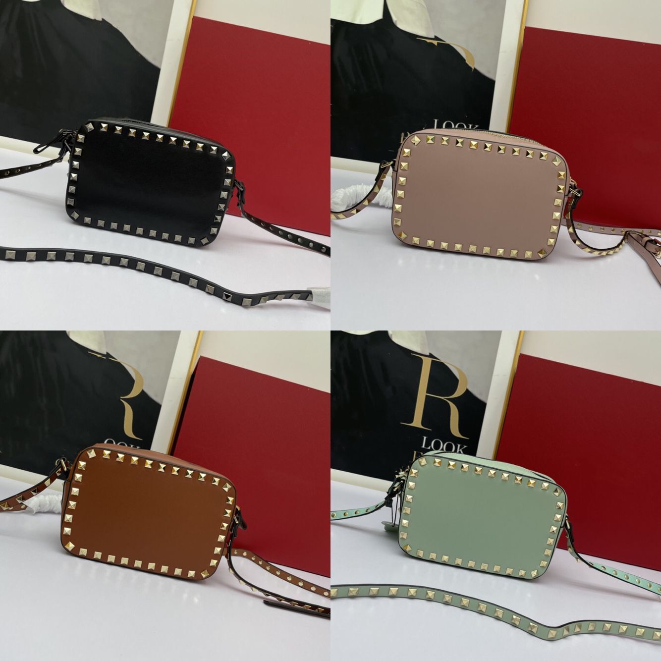Top Quality Rivet Handbags Camera Bag Studs Crossbody Shoulder Bag Cowhide Genuine Leather Clutch Cross Body Bags Lady tote Zip Wallets, Box
Top Quality Rivet Handbags Camera Bag Studs Crossbody Shoulder Bag Cowhide Genuine Leather Clutch Cross Body Bags Lady tote Zip Wallets, Box