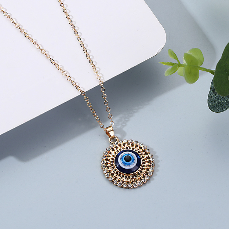 Turkish Blue Evil Eye Pendant Necklace for Women Gift
