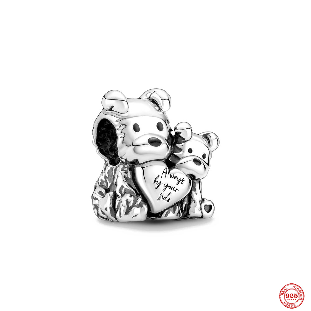 New 925 Sterling Silver Adorable Baby Pacifier Beaded Pendant For S925 Snake Bracelet Sparking Heart Pendant Boys Girls DIY Jewelry Gifts