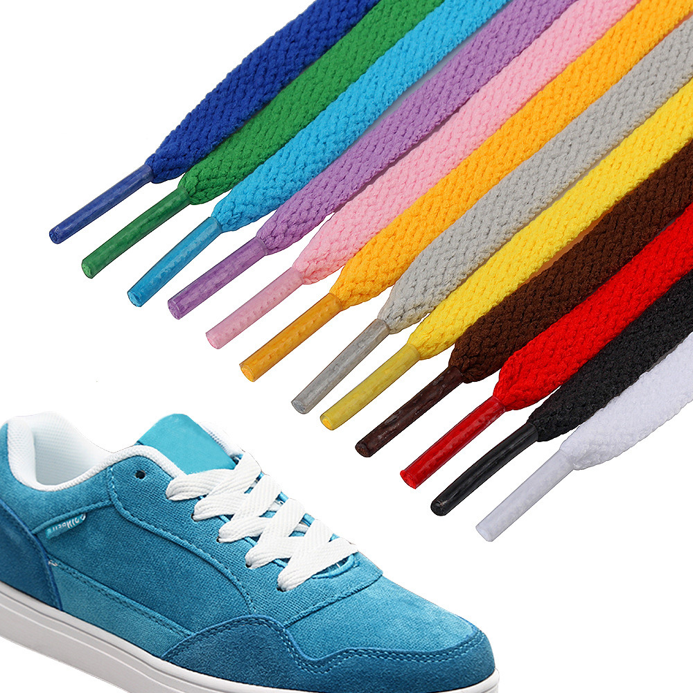 Shoelaces Accessories single Layer Flat Webbing Shoelaces Polyester Hollow for White Shoes Black Colorful Shoelace