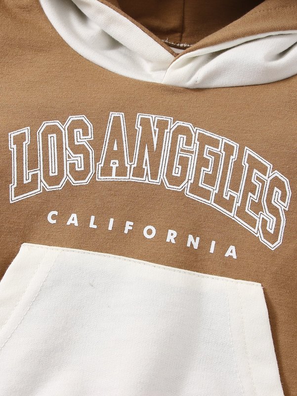 Baby Letter Graphic Colorblock Hoodie SHE