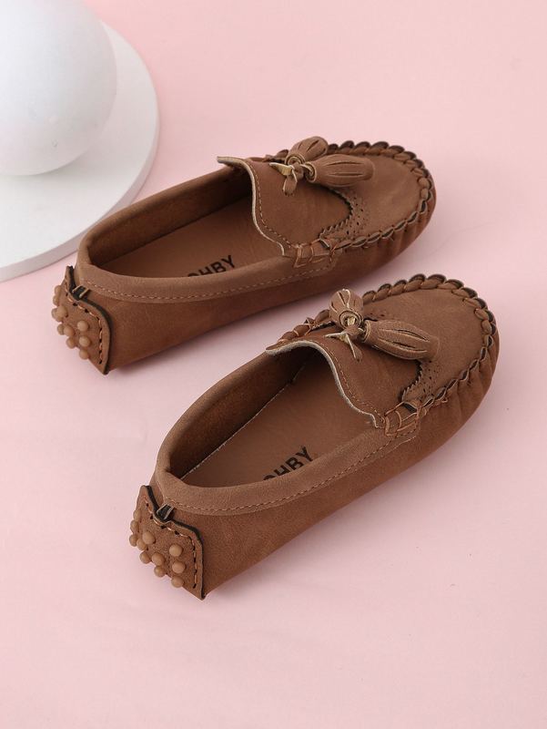 Boys Wingtip Detail Tassel Decor Loafers SHE