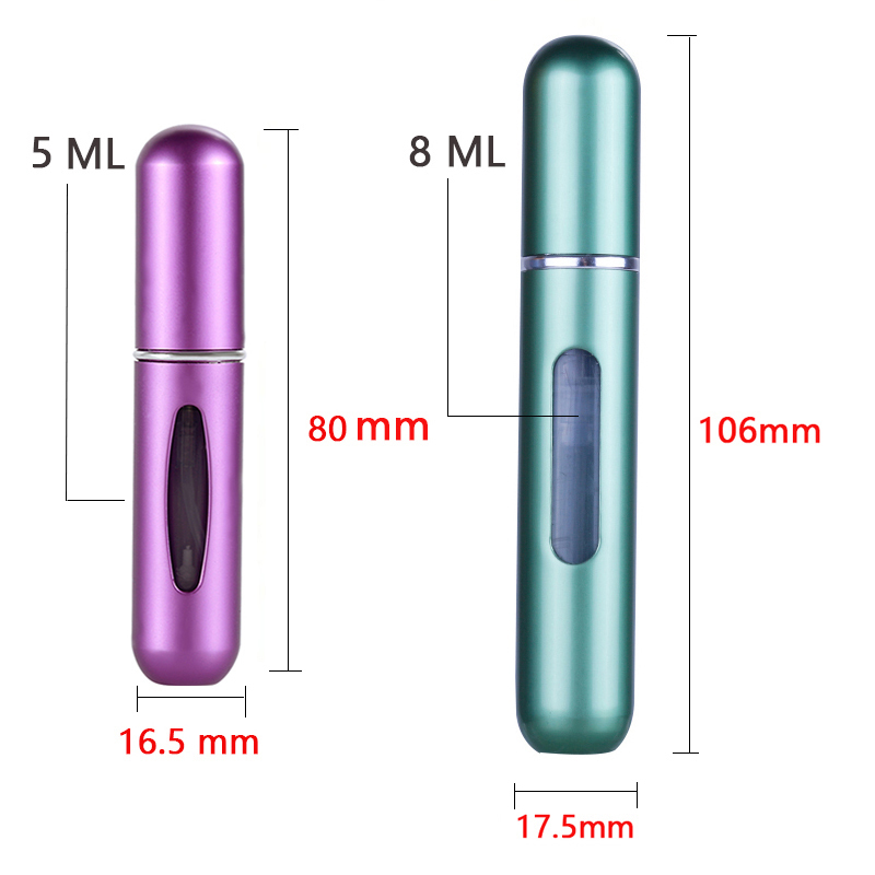 Perfume bottle set 8ml 5ml Portable Mini Refillable Bottle With Spray Scent Pump Empty Cosmetic Containers Spray Atomizer Bottle 220711
