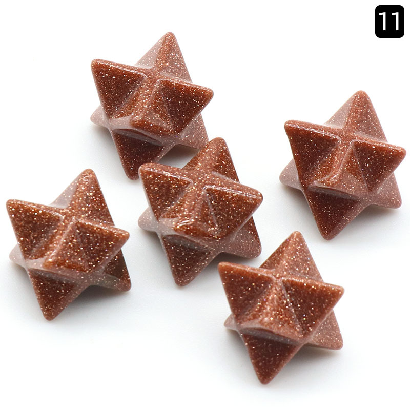 Merkaba Statue Natural Stone Carved Decoration Rose Quartz Healing Crystal Gift Room Ornament Fish Tank Decor jewelry making