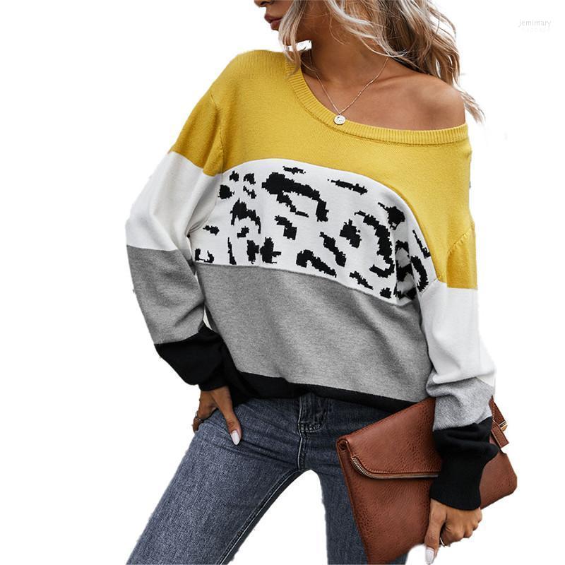 Women' Sweaters Women Color Block Sweater Autumn And Winter Long Sleeve Round Neck Leopard Print Pullover Knitwear Jemi22
Women' Sweaters Women Color Block Sweater Autumn And Winter Long Sleeve Round Neck Leopard Print Pullover Knitwear Jemi22
