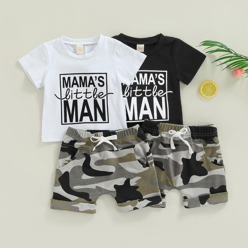 Clothing Sets Baby Boys Summer Clothes Letter Print Short Sleeve T-shirt Tops And Camouflage Drawstring Casual Shorts SetClothing
Clothing Sets Baby Boys Summer Clothes Letter Print Short Sleeve T-shirt Tops And Camouflage Drawstring Casual Shorts SetClothing