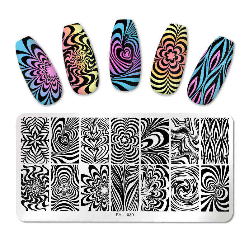 Nail Gel Toy Pict You Geometry Stamping Plates Lines Animal Fruits Theme Template Plate Mold Art Stencil Tools 0328