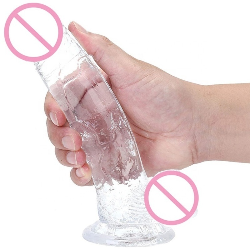 Masqueur de jouets sexuels Dildo adulte de haute qualité pour femmes hommes réalistes doux coloré énormes Silicone cristal man pénis