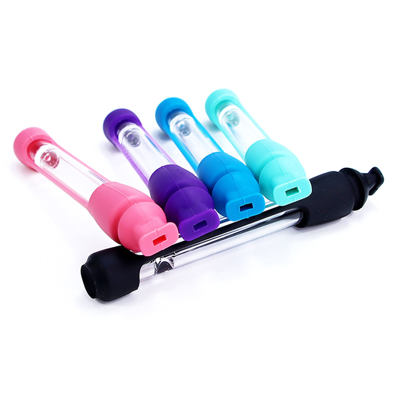 Glass Tobacco Pipe Cigarette Holder Tube Portable Smoke Filter Pipes Cigarettes Rods Smoking Accessories