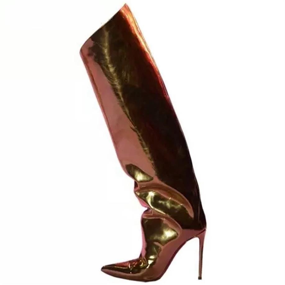 Runway Women's Long Boots Candy Color Mirror Leather Women Over The Knee Booties Super High Heels Stilettos Demonia Party Wed3434, Orange
Runway Women's Long Boots Candy Color Mirror Leather Women Over The Knee Booties Super High Heels Stilettos Demonia Party Wed3434, Orange