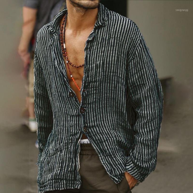 Striped Shirts For Men Single-breasted Long Sleeve Lapel Collar Loose Casual Shirt Camisas Chemise Homme Men's, Black
Striped Shirts For Men Single-breasted Long Sleeve Lapel Collar Loose Casual Shirt Camisas Chemise Homme Men's, Black