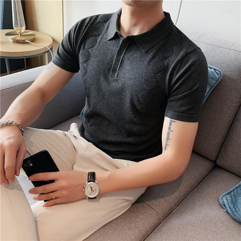Men's Polos Summer Ice Silk Elastic Knitted Shirts For Men Short Sleeve Casual Slim Shirt British Style Social Lapel Tee Tops PoloMen's Men', Black
Men's Polos Summer Ice Silk Elastic Knitted Shirts For Men Short Sleeve Casual Slim Shirt British Style Social Lapel Tee Tops PoloMen's Men', Black