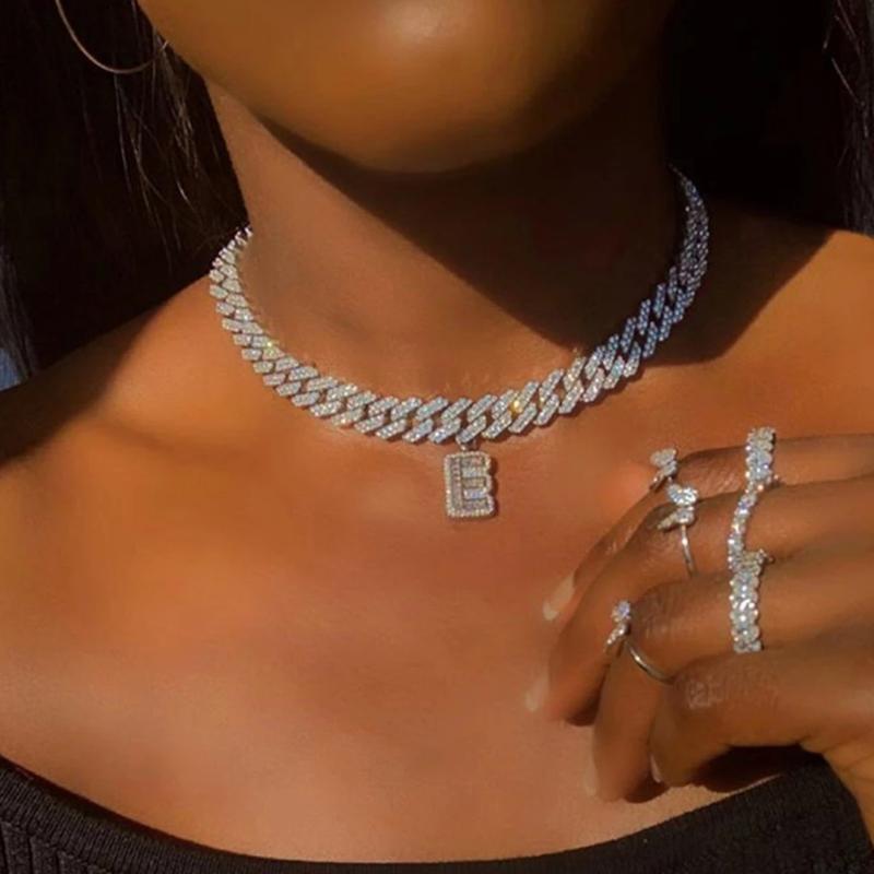 Chains Iced Out Hip Hop Crystal 26 Baguette Letter Choker Necklaces For Women Men Thick Miami Cuban Link Chain Necklace Punk JewelryChains
Chains Iced Out Hip Hop Crystal 26 Baguette Letter Choker Necklaces For Women Men Thick Miami Cuban Link Chain Necklace Punk JewelryChains