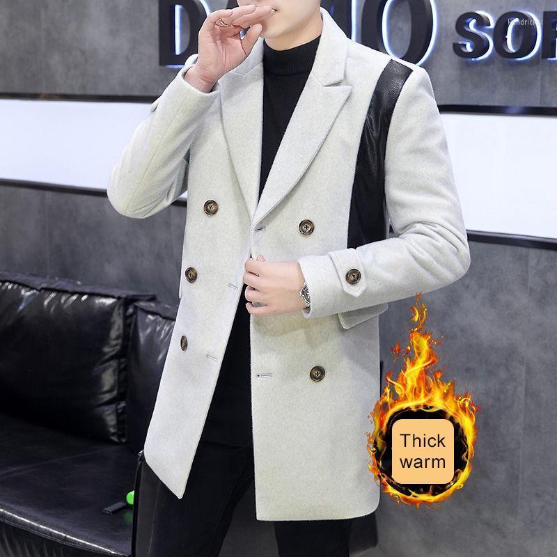Men's Wool & Blends Autumn Winter Double Breasted Woolen Windbreaker Men Splicing Leather Coat Long Thick Warm Jacket Trench Medium Kend22, Black
Men's Wool & Blends Autumn Winter Double Breasted Woolen Windbreaker Men Splicing Leather Coat Long Thick Warm Jacket Trench Medium Kend22, Black