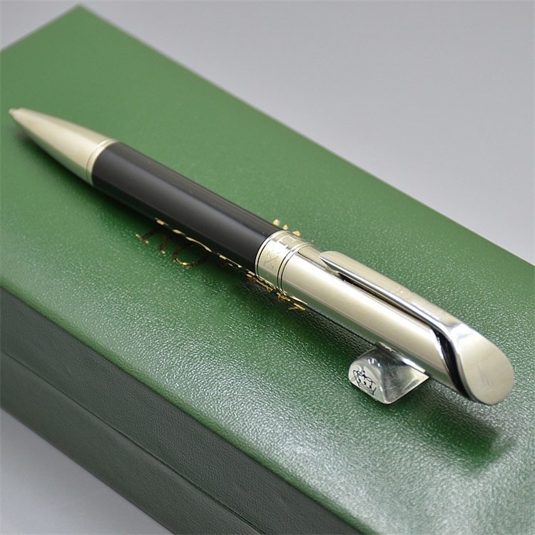 Luxury Christmas Gift - High quality R Branding Metal Ballpoint Pen Ball-point Pen Stationery Office School Supplies Writing Smooth Ball Pens, As shown picture