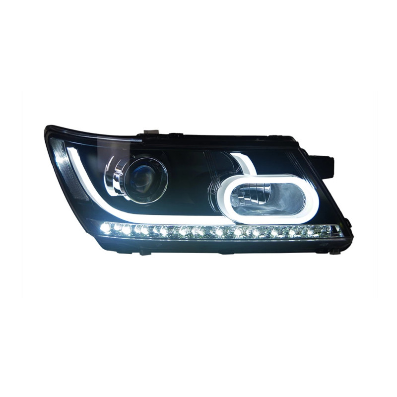 Cars Headlight For Dodge Journey Fiat Freemont 20 09-20 15 Headlights LED DRL Running Lights Bi-Xenon Beam Fog Lights Angel Eyes