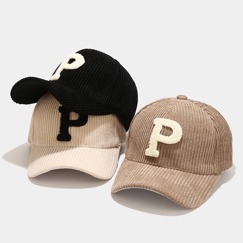 Spring Autumn Winter Warm Baseball Caps Letter P Embroidered Men's Women's Visor Hat 2022 New Snapback Cap For Male Female