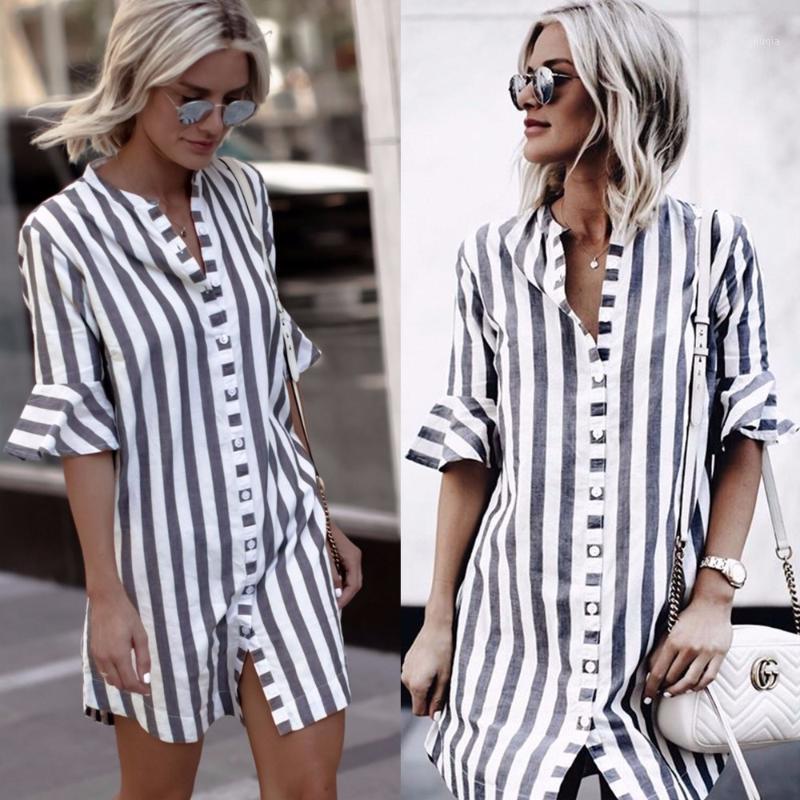 Women' Blouses & Shirts 2022 Arrivals Fashion Women Blue White Striped Half Ruffle Sleeve Stand Collar Long Button Shirt Tops, Royal blue
Women' Blouses & Shirts 2022 Arrivals Fashion Women Blue White Striped Half Ruffle Sleeve Stand Collar Long Button Shirt Tops, Royal blue