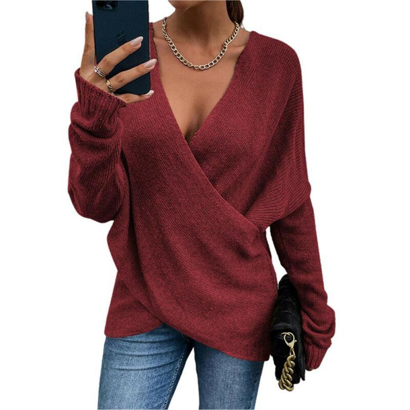 Women' T-Shirt V-neck Cross Front Sexy Office Clothes Solid Jumper Casual Sweaters Women Sweater Fall Knit Long Sleeve DeepWomen, Green
Women' T-Shirt V-neck Cross Front Sexy Office Clothes Solid Jumper Casual Sweaters Women Sweater Fall Knit Long Sleeve DeepWomen, Green