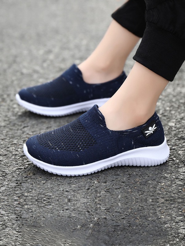 Kids Patch Detail Slip On Running Shoes SHE