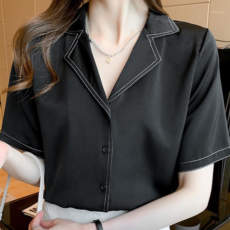 Women' Blouses & Shirts Top Femme Short Sleeve Chiffon Blouse Shirt Women Blusas Mujer De Moda 2022 Verano V-Neck Black White Tops E853
Women' Blouses & Shirts Top Femme Short Sleeve Chiffon Blouse Shirt Women Blusas Mujer De Moda 2022 Verano V-Neck Black White Tops E853