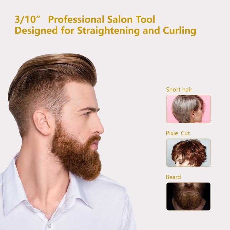 KIPOZI Small Hair Straightener Short Pixue Cut Dual Voltage Flat Iron Thin Pencil Beard 220623