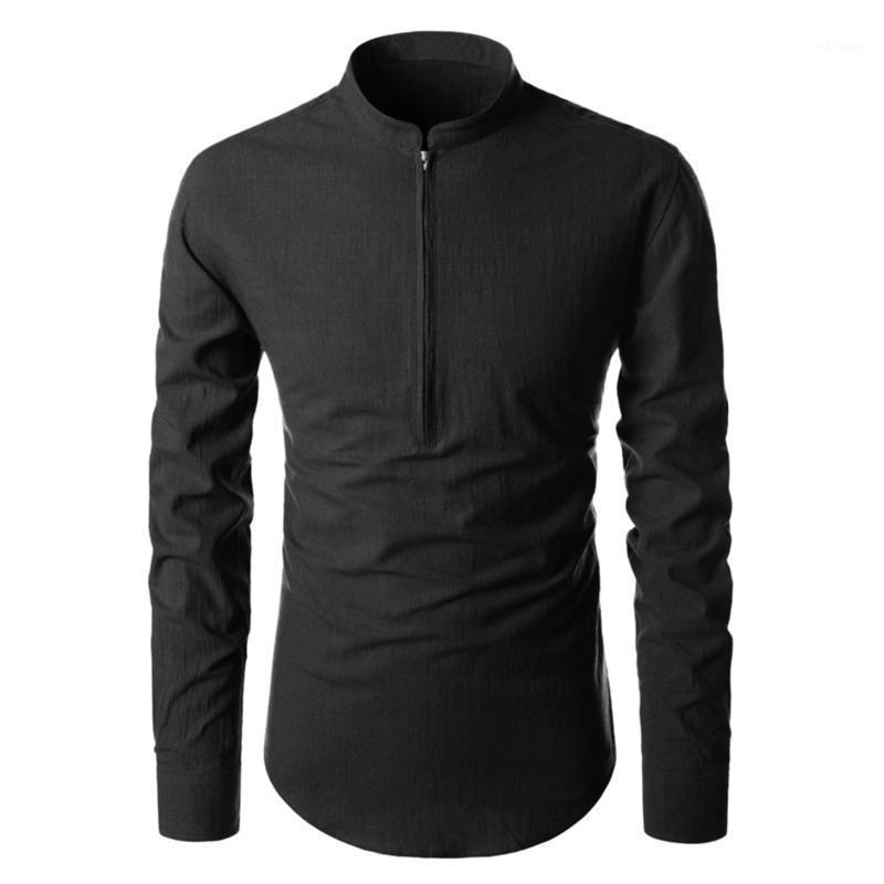 Men's Casual Shirts Clothing Dress Shirt Slim Long-sleeved Zipper Pullover Stand Collar Solid Color Camisa Masculina, Black
Men's Casual Shirts Clothing Dress Shirt Slim Long-sleeved Zipper Pullover Stand Collar Solid Color Camisa Masculina, Black