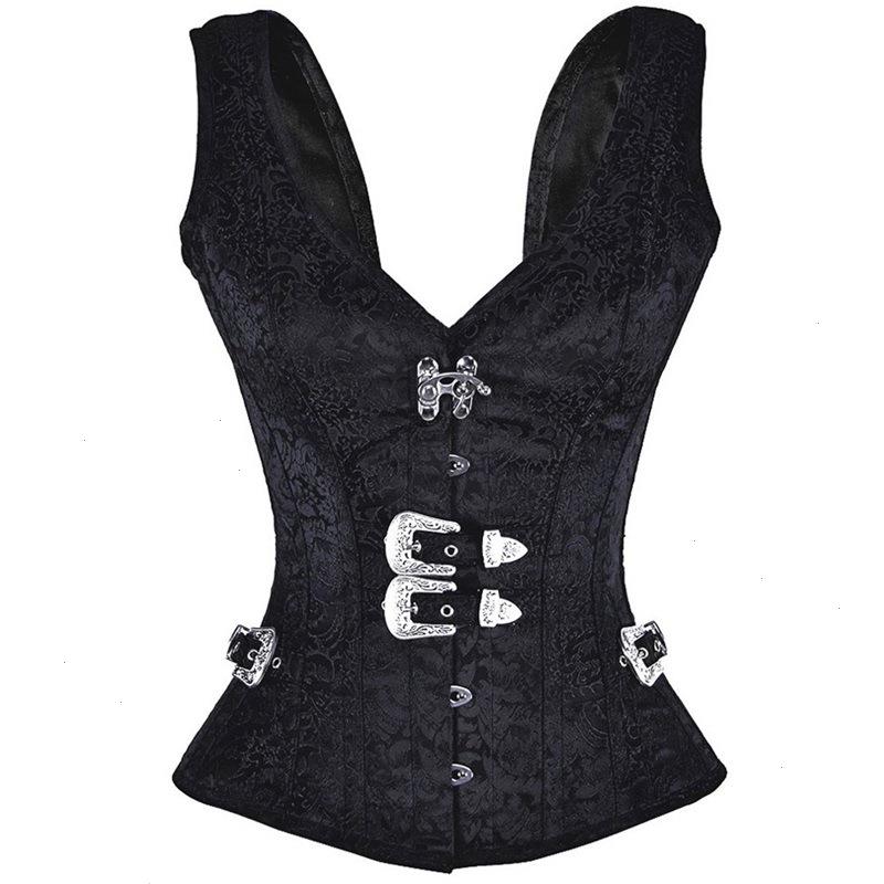 Gothic Corset Top Overbust V-neck Shapers Steel Bones Women Modeling Strap Steampunk Clothes Vintage Corselet Body Shaper Black
Gothic Corset Top Overbust V-neck Shapers Steel Bones Women Modeling Strap Steampunk Clothes Vintage Corselet Body Shaper Black