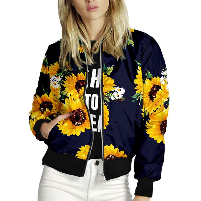 Women's Jackets Women Sunflowers Floral Printed Ladies Zipper Bomber Outwears Tops Autumn Windbreaker Long Sleeve Short Thin Biker CoatWomen, La02354
Women's Jackets Women Sunflowers Floral Printed Ladies Zipper Bomber Outwears Tops Autumn Windbreaker Long Sleeve Short Thin Biker CoatWomen, La02354