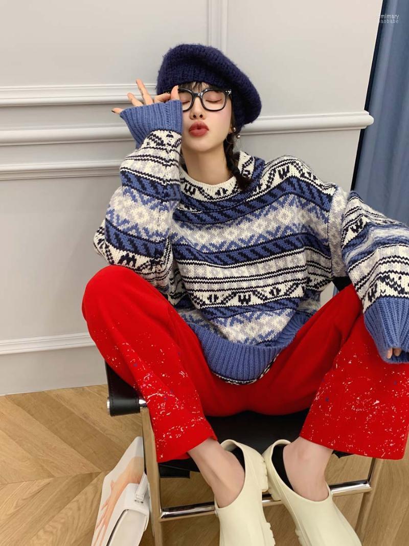 Women's Sweaters Befree Blue Sweater For Loose Wear Autumn Or Winter Soft Jacquard Languid Pullover Jemi22, Blue white stripes
Women's Sweaters Befree Blue Sweater For Loose Wear Autumn Or Winter Soft Jacquard Languid Pullover Jemi22, Blue white stripes