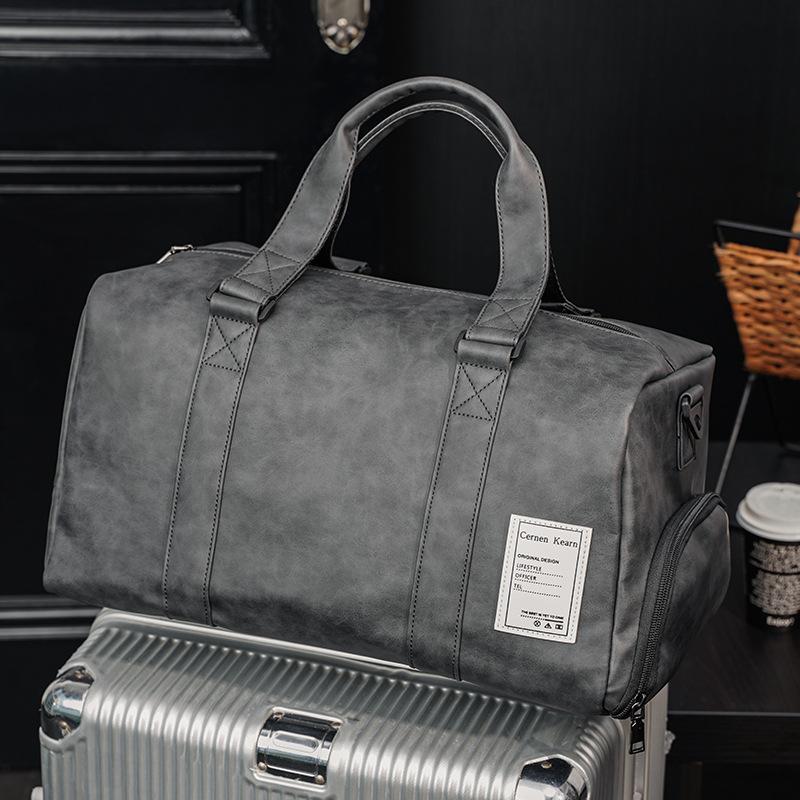 Duffel Bags Men's High Quality Pu Leather Portable Travel Dry Wet Separation Exercise Fitness Outdoor Casual BagsDuffel
