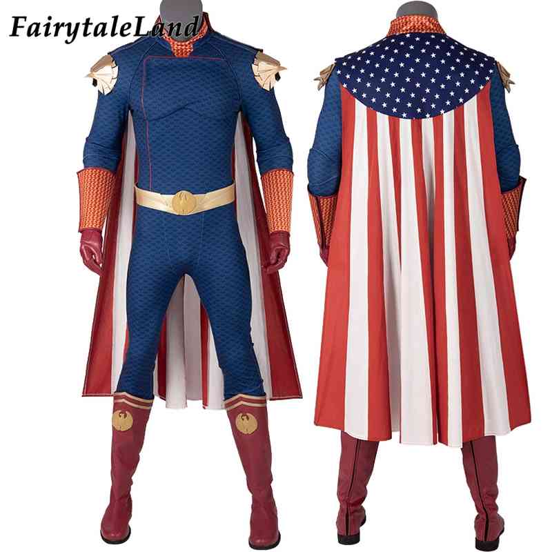 Boys Cosplay Superhero Costume Fancy Halloween Carnival Outfit Homelander Role-playing Clothes Full Set with Boots, Only cape
Boys Cosplay Superhero Costume Fancy Halloween Carnival Outfit Homelander Role-playing Clothes Full Set with Boots, Only cape