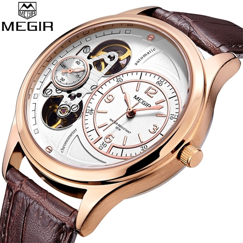 

MEGIR Original Men Watch Top Brand Luxury Quartz Watches Male Relogio Masculino Leather Military Watch Clock Men Erkek Kol Saati T200409, Type 2