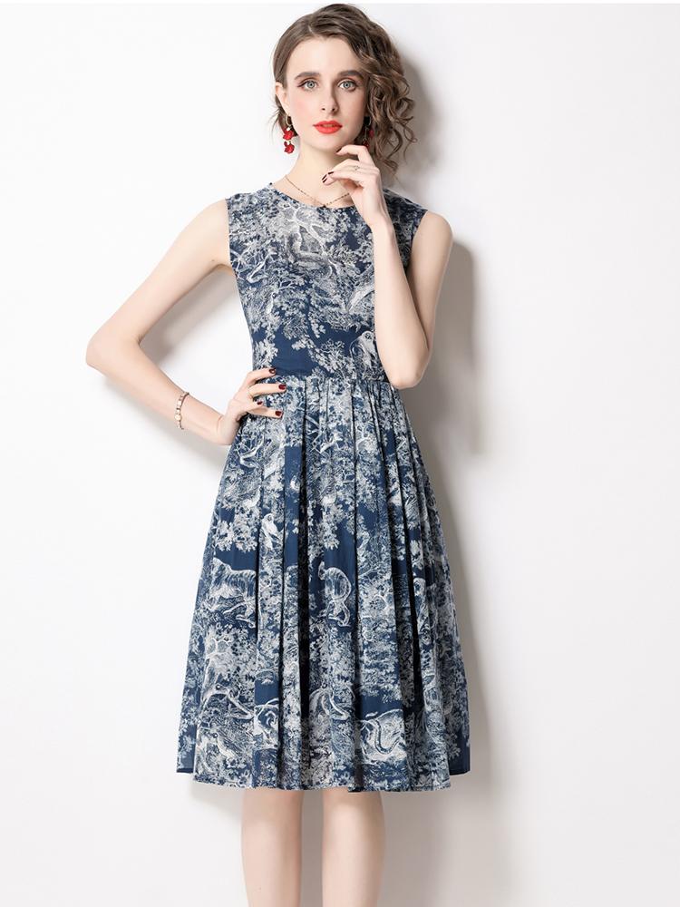 Casual Dresses Truerolory 2022 Summer Runway Cotton Dress Women O-Neck Sleeveless Animal Pattern Vintage Print OL Work Party Vestido S1885Ca, Mixed color
Casual Dresses Truerolory 2022 Summer Runway Cotton Dress Women O-Neck Sleeveless Animal Pattern Vintage Print OL Work Party Vestido S1885Ca, Mixed color