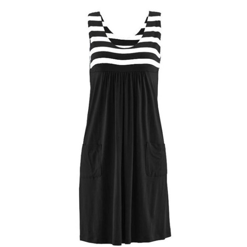 Fashion striped dress summer dress loose simple sleeveless dress womens clothing 220627