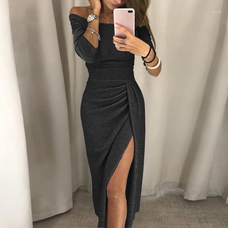 Casual Dresses 2022 Women Evening Party Off Shoulder High Waist Long Dress Elegant Sexy Club Vestidos Spring Summer Solid Tunic, Black
Casual Dresses 2022 Women Evening Party Off Shoulder High Waist Long Dress Elegant Sexy Club Vestidos Spring Summer Solid Tunic, Black