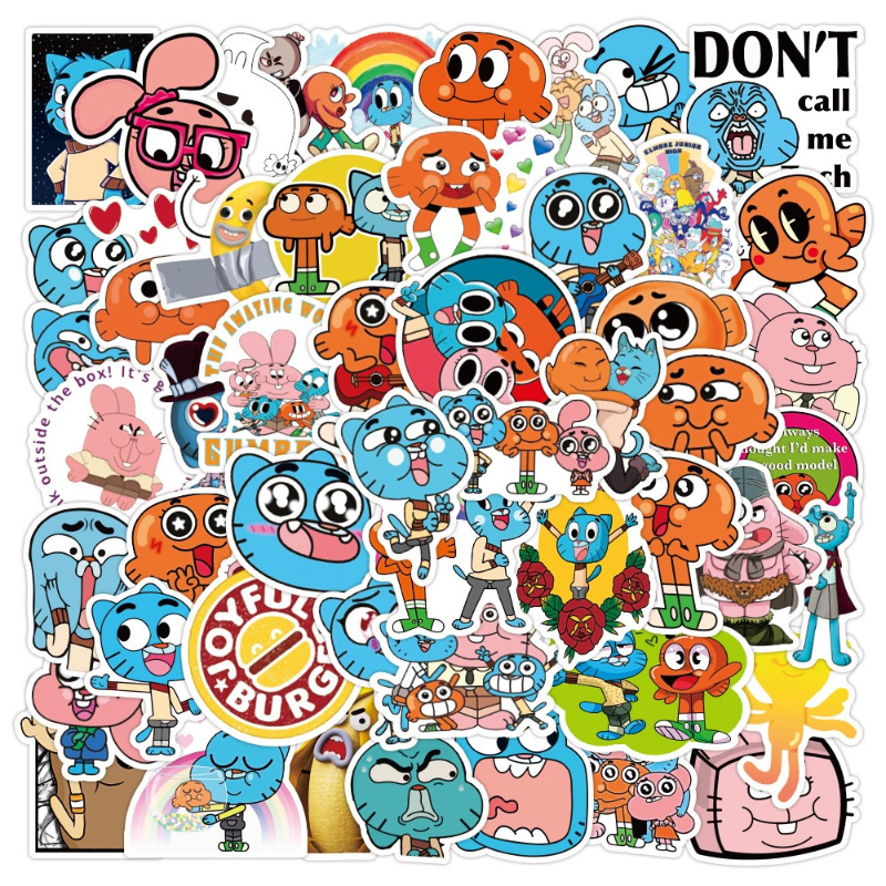 50Pcs Cartoon The Amazing World of Gumball sticker anime Graffiti Kids Toy Skateboard car Motorcycle Bicycle Sticker Decals Wholesale