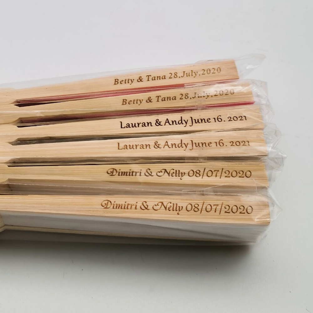 40 pcs/lot Personalized Print Engrave Wedding Favor Silk Fan Customized Name Cloth Hand Fan Gift